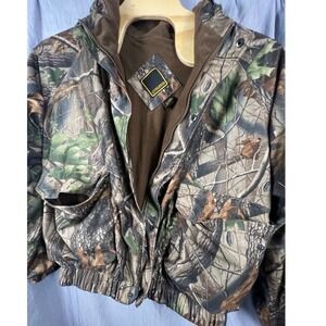 Fieldtech Mens Realtree Hardwoods Camo Fleece Lined Hooded Hunting Jacket XL